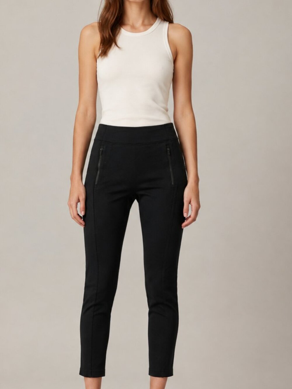 Calvin Klein Jeans Black Stretch Skinny Leggings Zip Pockets Size Small
